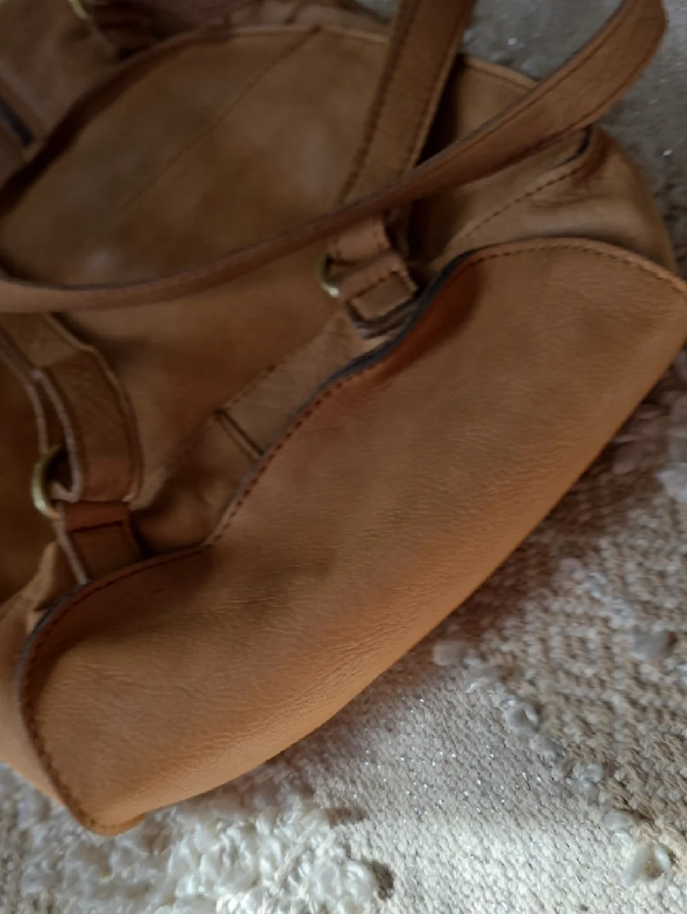 Cut N' Paste Los Angeles Tan Leather Backpack Crossbody Shoulder
